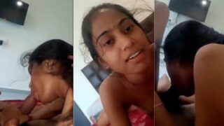 Cute odia girl gives blowjob lover desi
